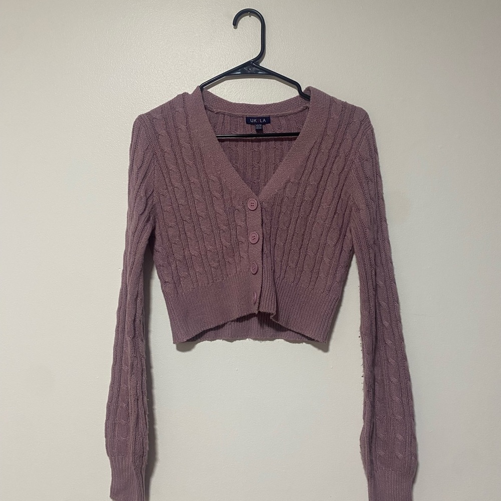 Women’s purple UK2LA knitted Y2K Cardigan Sweater XS